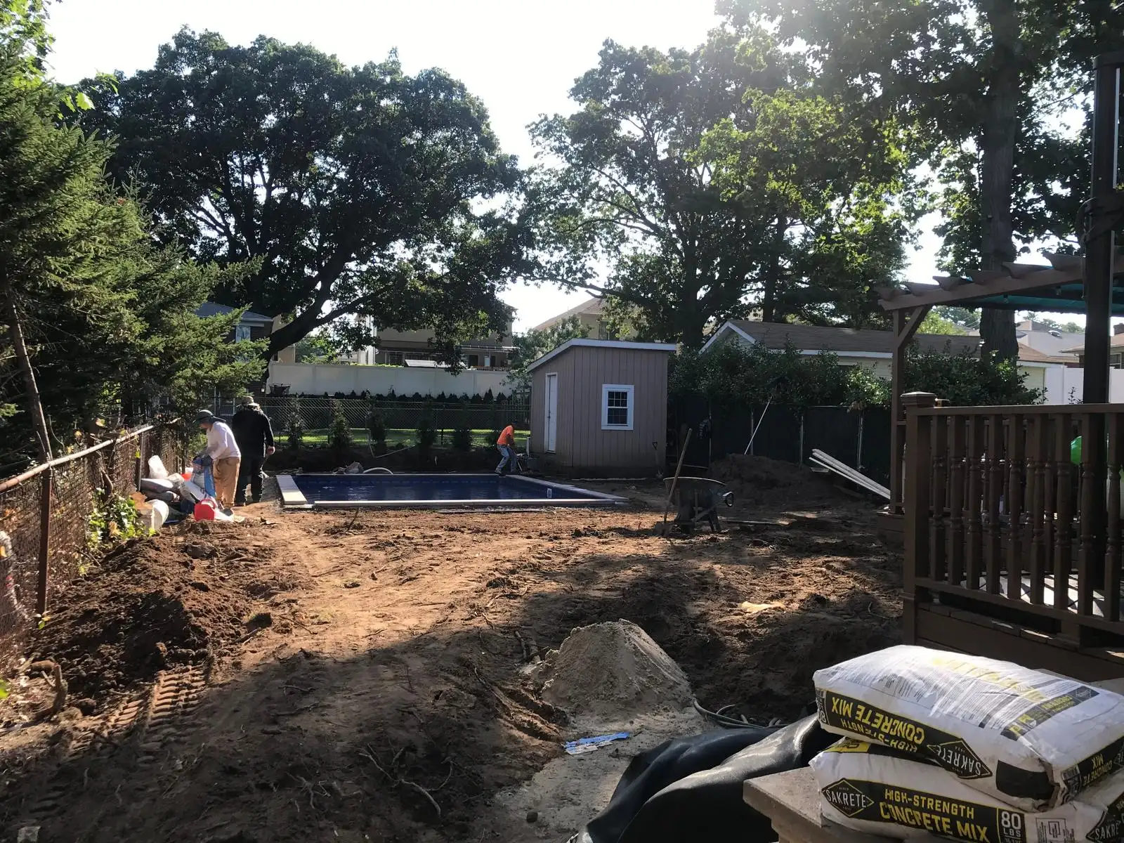 Backyard excavation for pool — Arrochar, Staten Island