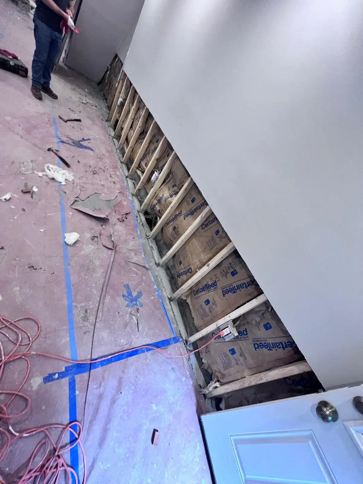 Basement drywall removed to 4 feet — Bedford-Stuyvesant, Brooklyn