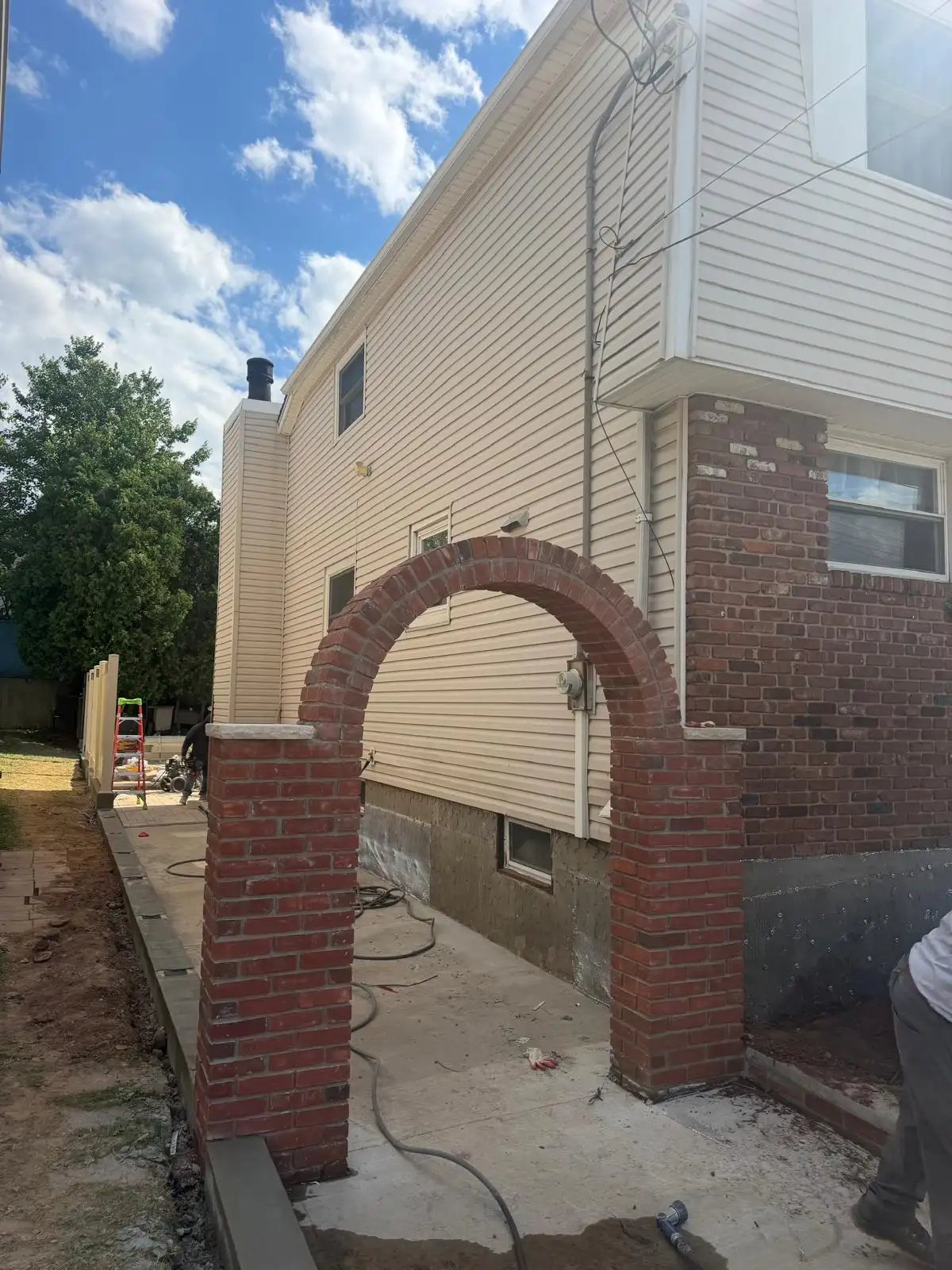 Brick arch gateway side view — Emerson Hill, Staten Island