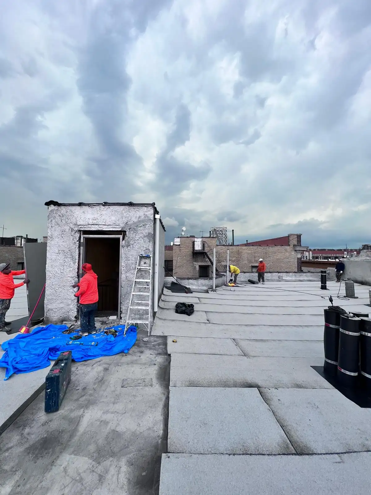 Bulkhead door replacement on roof — Washington Heights, Manhattan