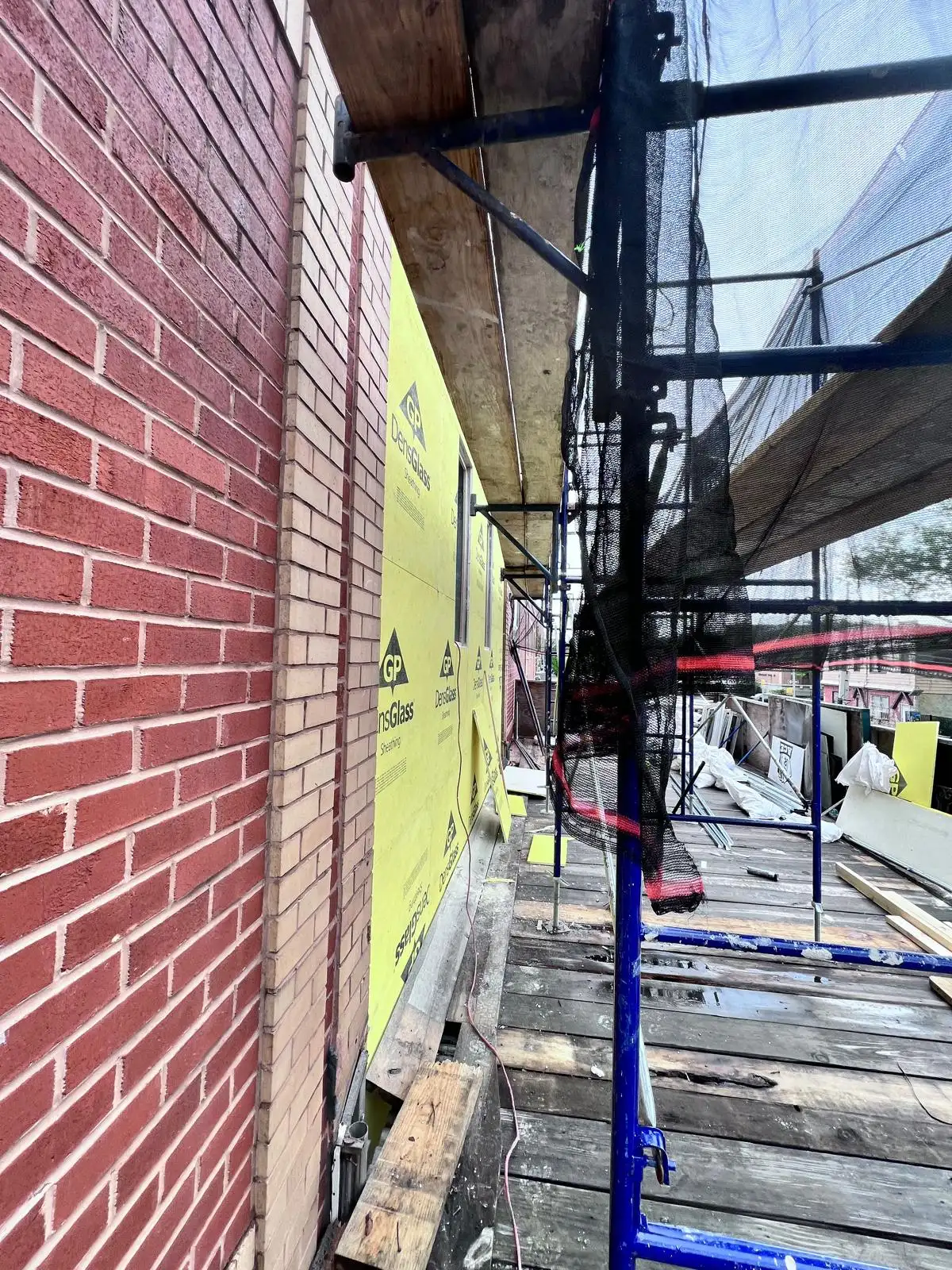DensGlass sheathing on facade — Crown Heights, Brooklyn