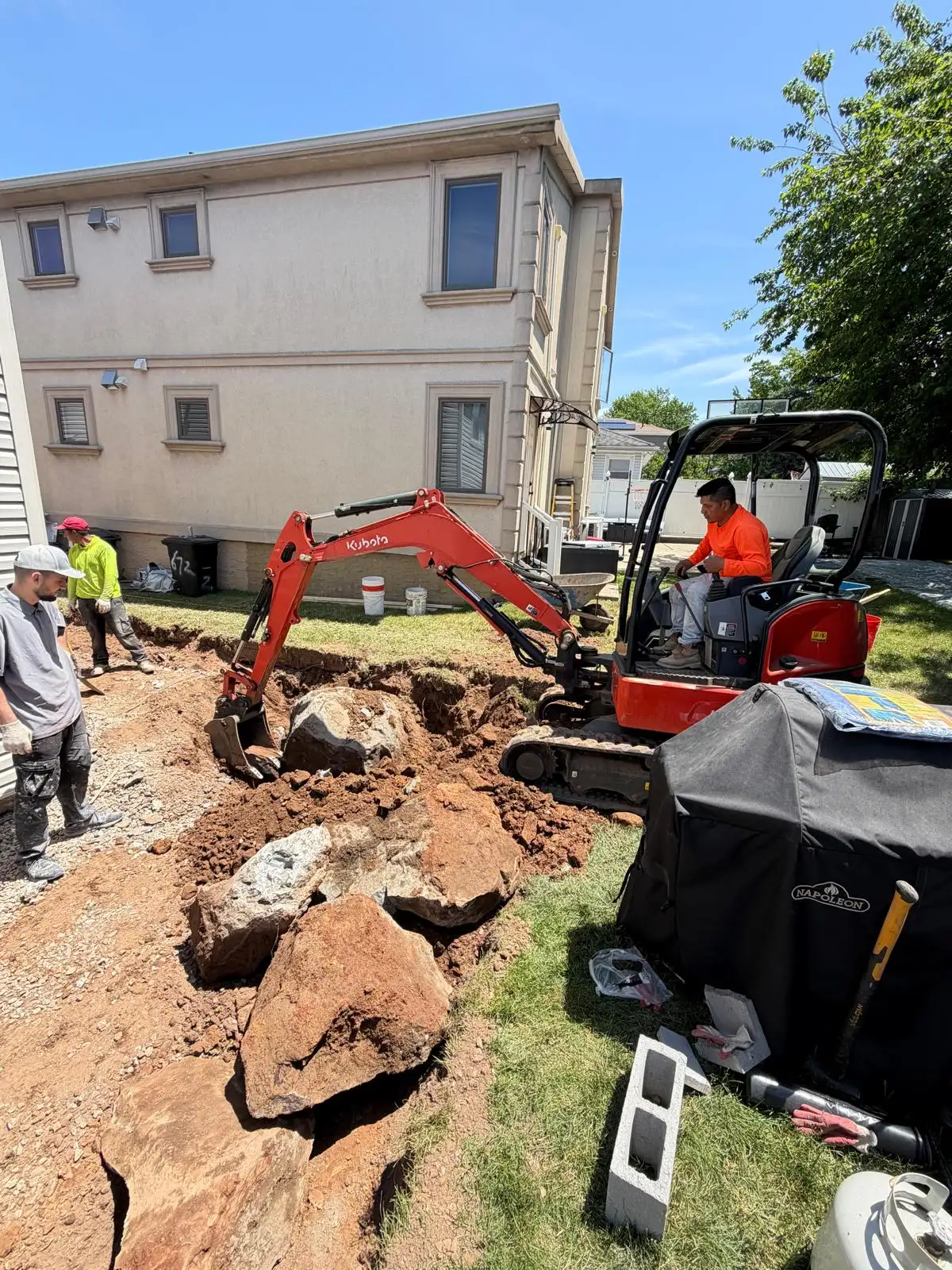 Excavator removing old concrete — Emerson Hill, Staten Island