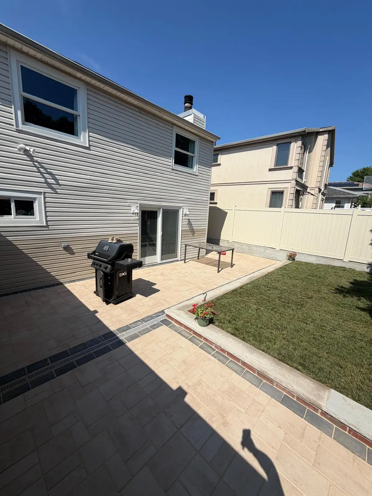 Finished backyard patio — Emerson Hill, Staten Island