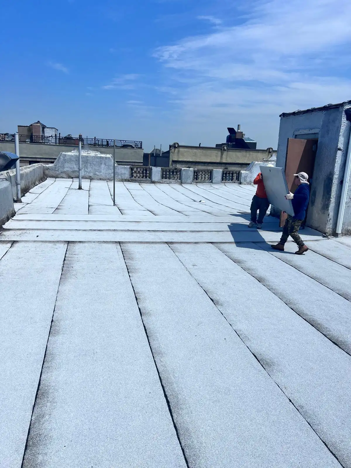 Finished roof seams and parapet — Washington Heights, Manhattan