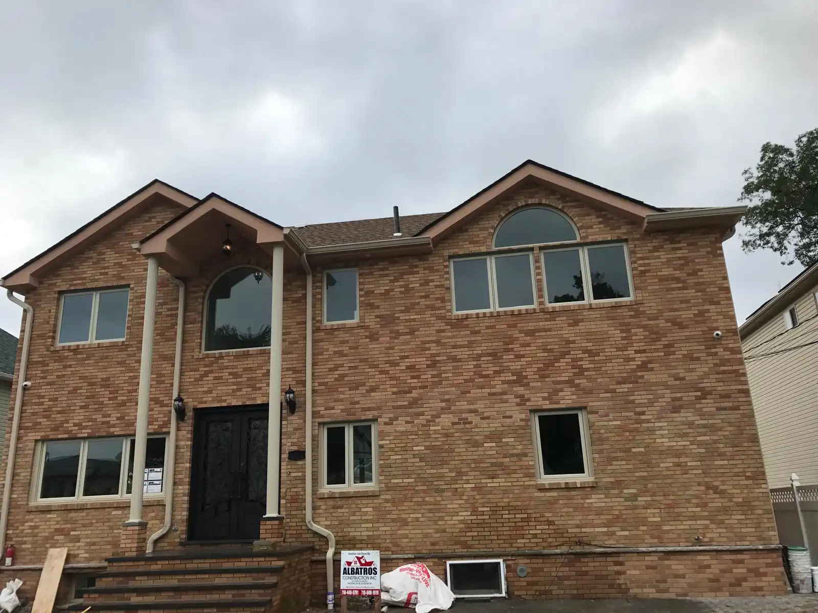 Finished two-story brick facade and entrance — Great Kills, Staten Island