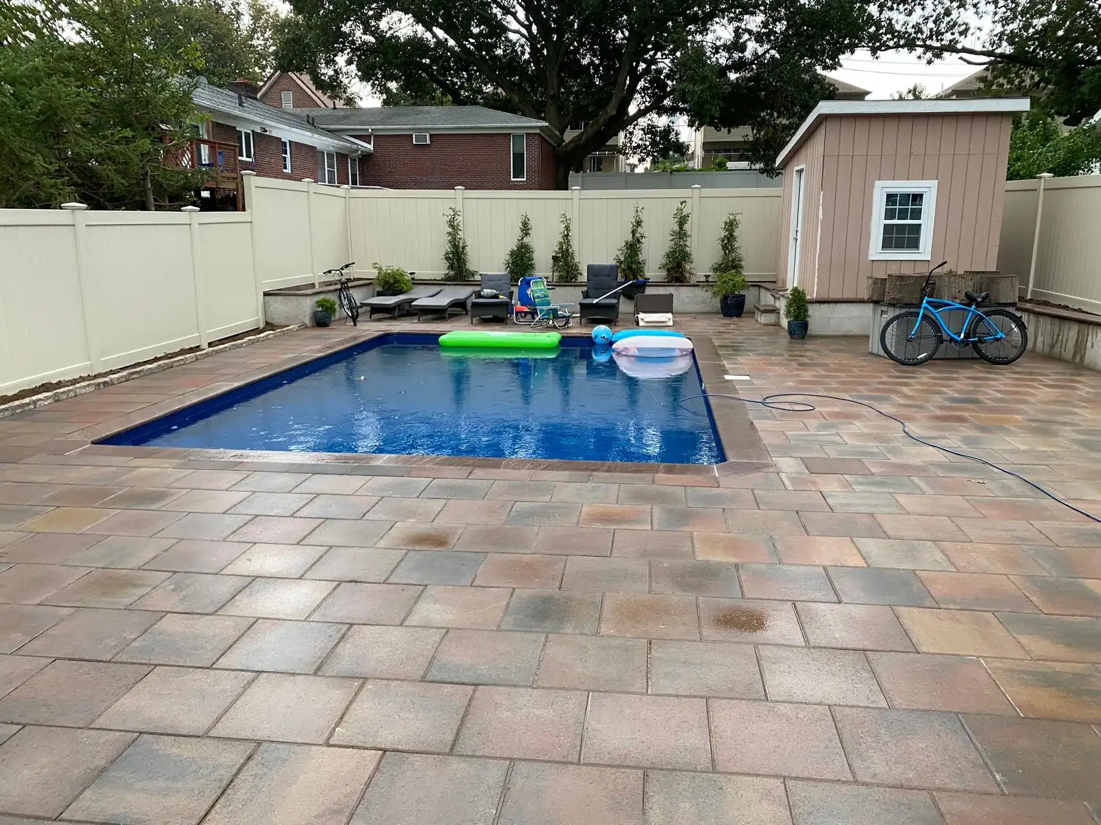 Inground pool with paver patio — Arrochar, Staten Island