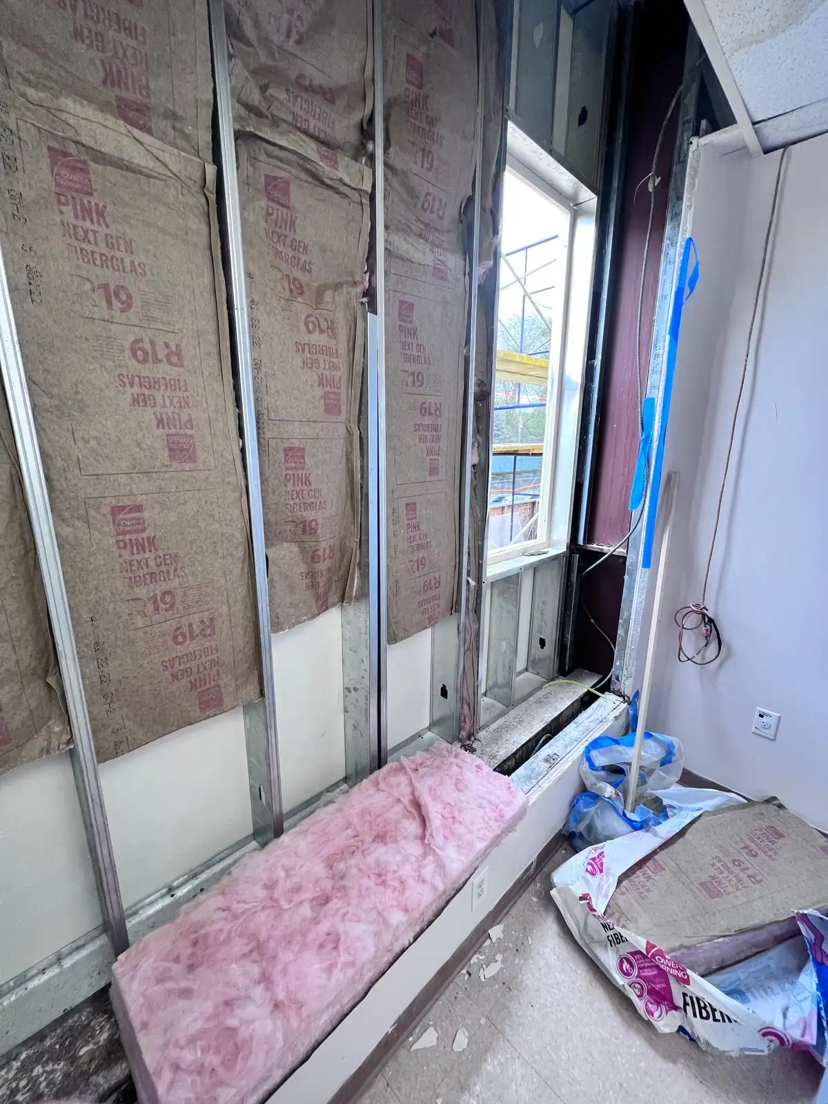 Insulation and metal studs — Crown Heights, Brooklyn