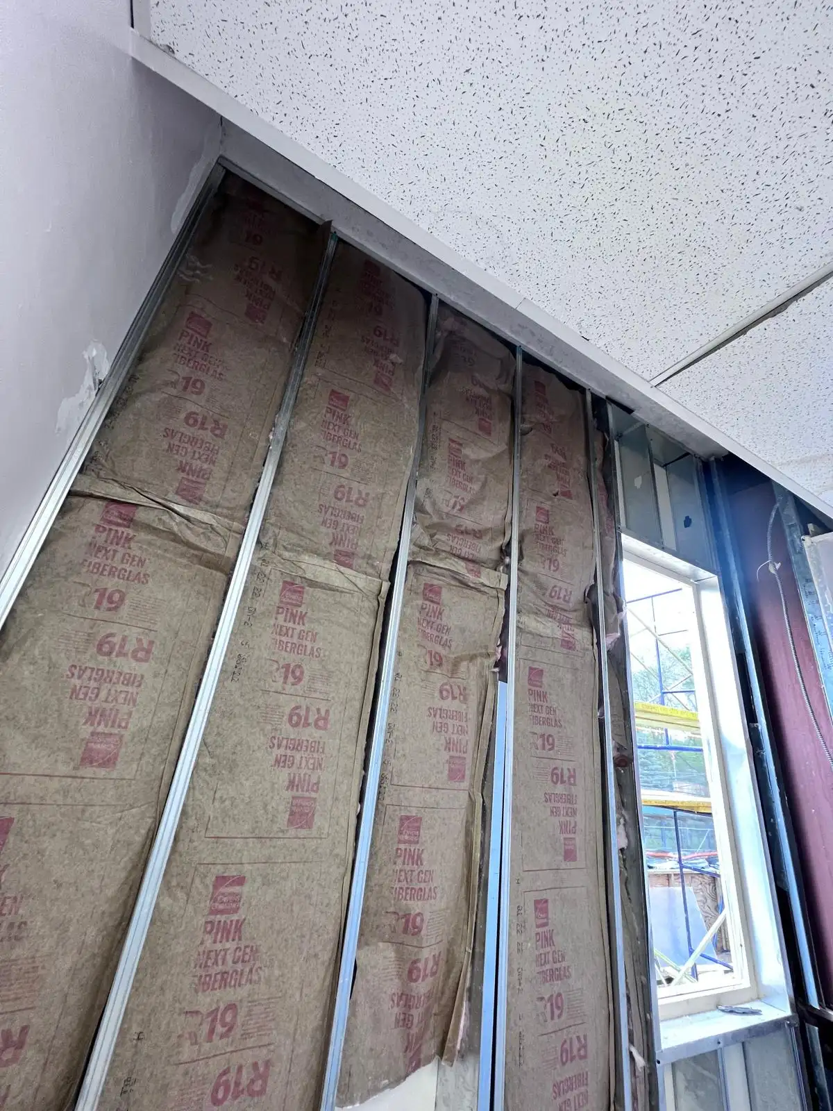 Interior insulation in new wall — Crown Heights, Brooklyn