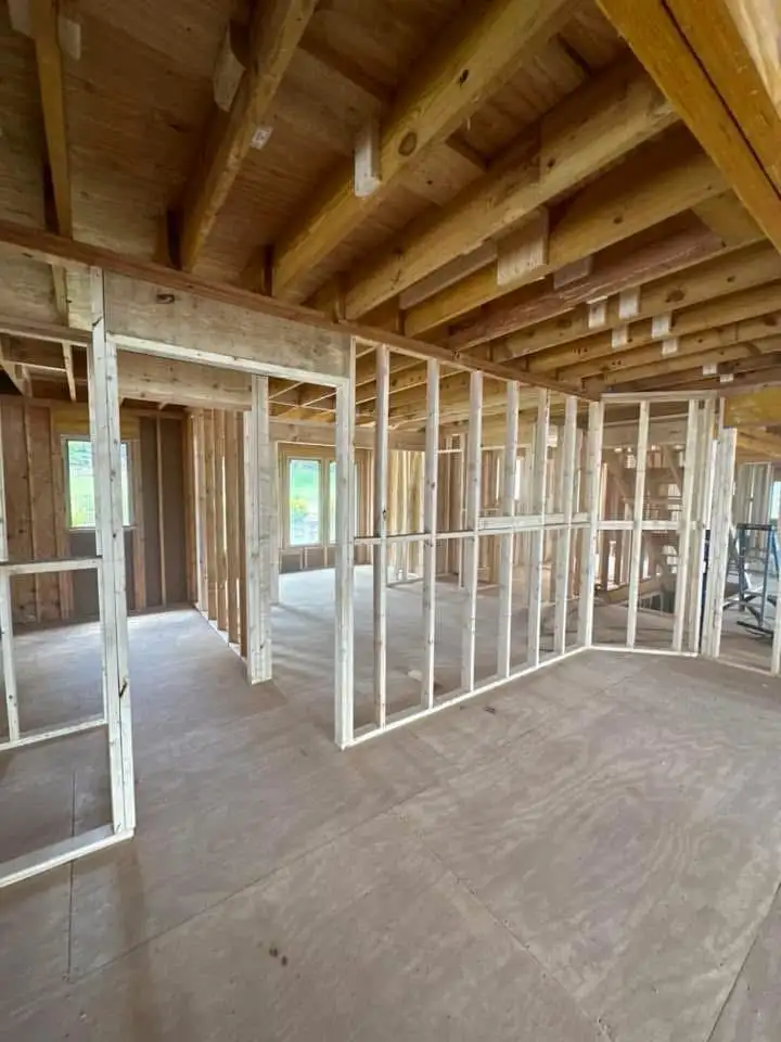 Interior wall framing on new second floor — Arrochar, Staten Island