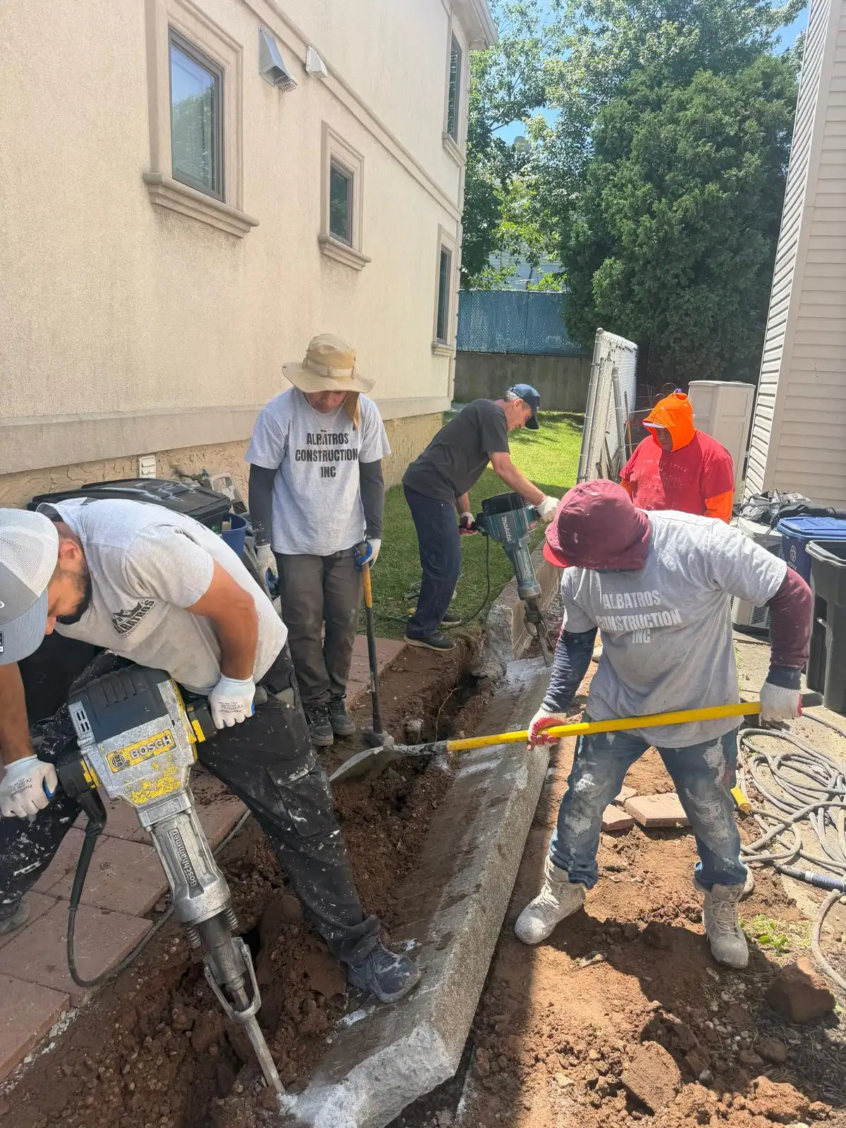 Jackhammer breaking old concrete — Emerson Hill, Staten Island