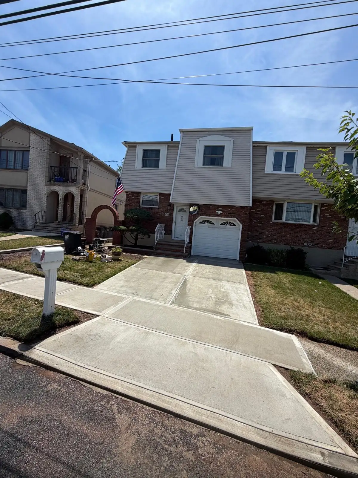 New concrete driveway and front walk — Emerson Hill, Staten Island