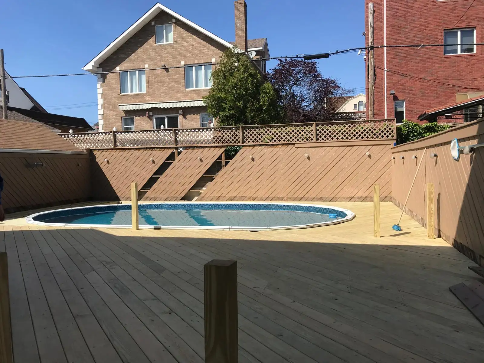 New deck and pool fence — Dyker Heights, Brooklyn