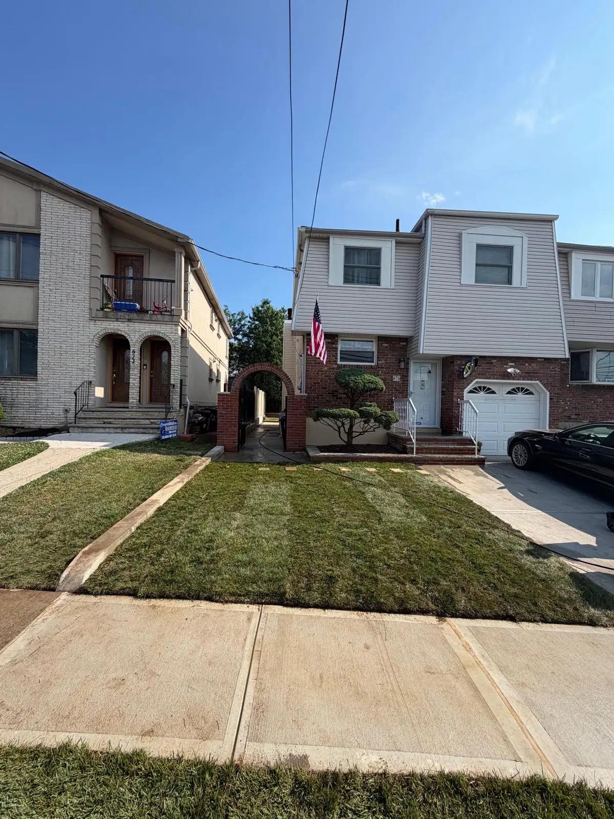 New front lawn and concrete walkway — Emerson Hill, Staten Island