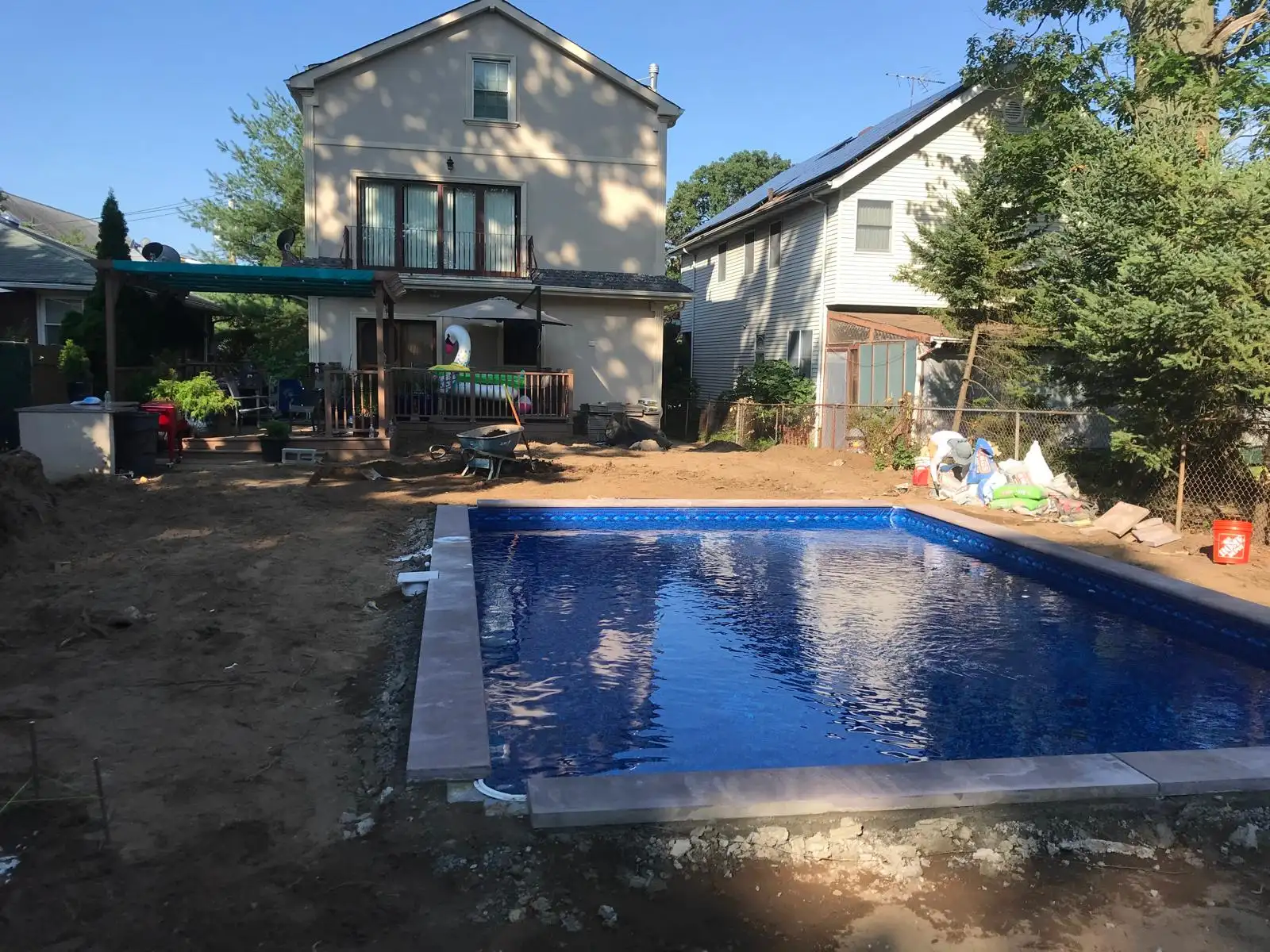 New inground pool filled — Arrochar, Staten Island