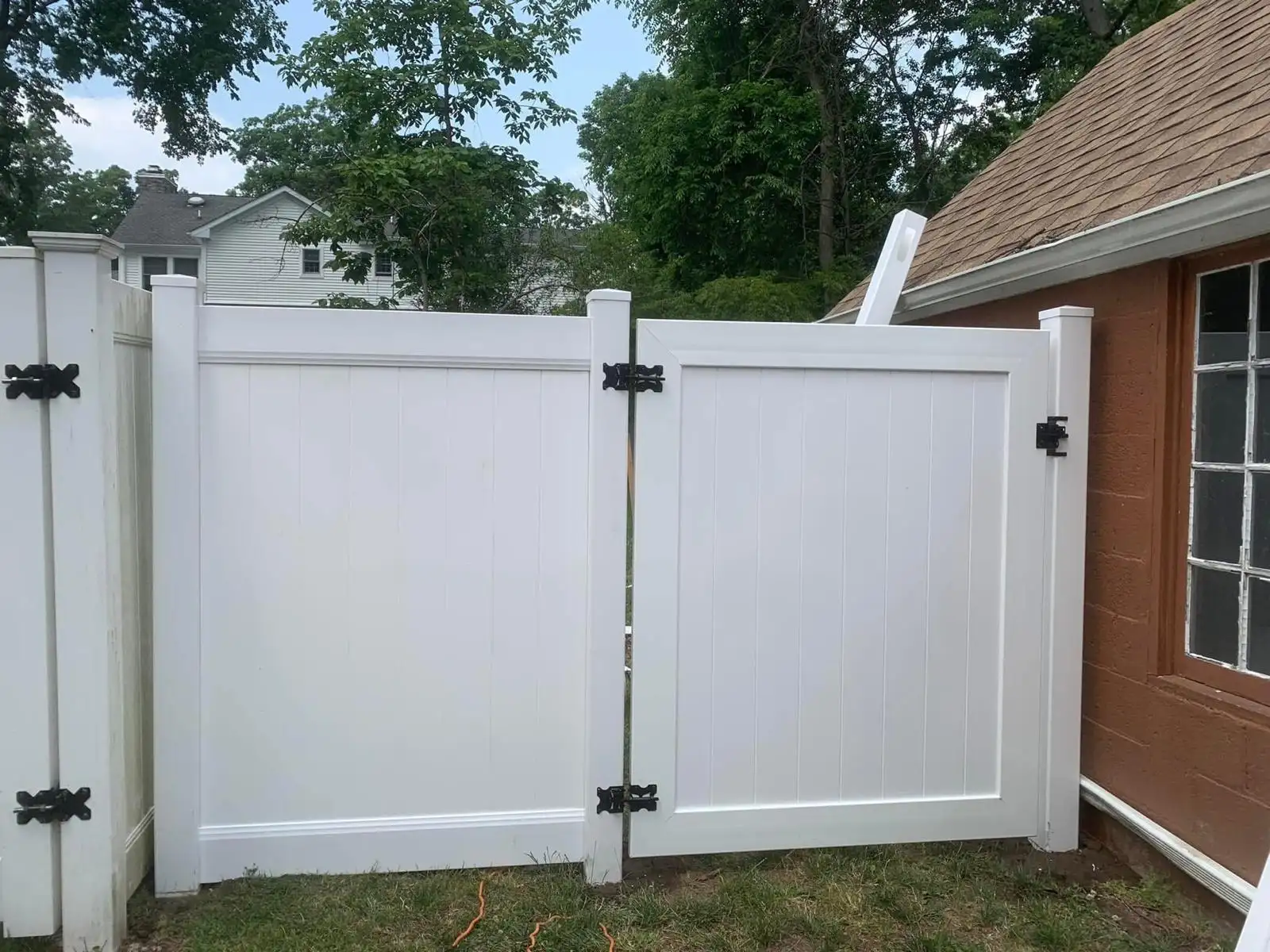 New PVC double gate — Arrochar, Staten Island