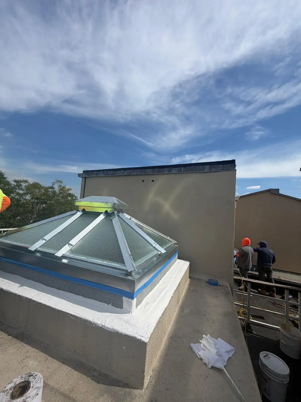 New pyramid skylight on roof bulkhead — South Slope, Brooklyn