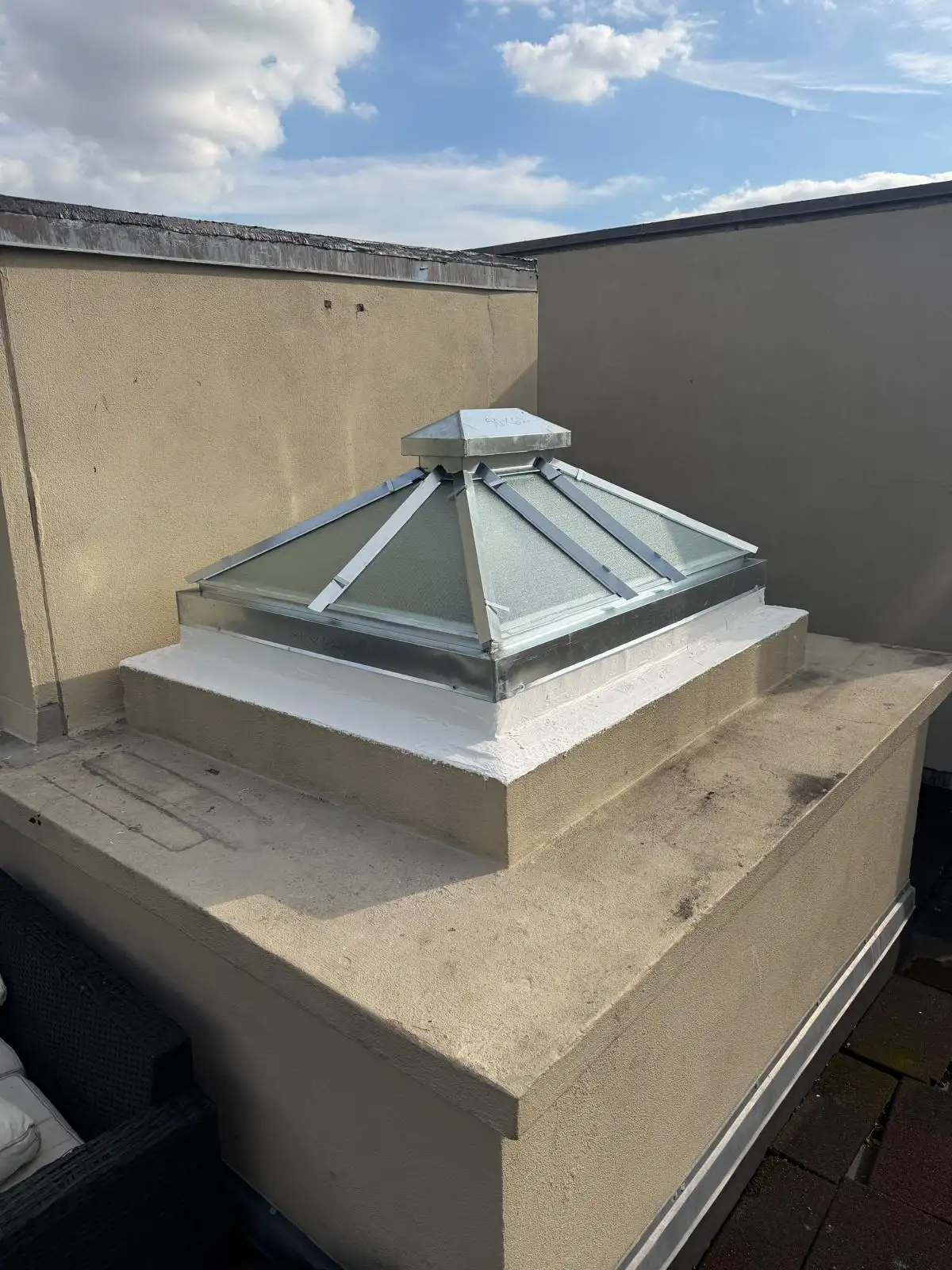 New skylight and coated bulkhead walls — South Slope, Brooklyn