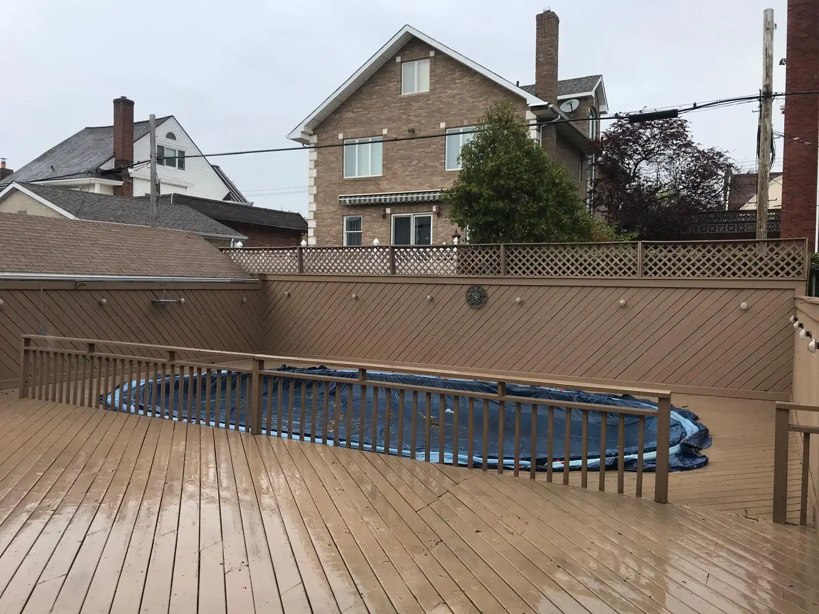 Old deck around above ground pool — Dyker Heights, Brooklyn