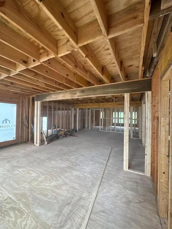 Open framing of new second floor — Arrochar, Staten Island