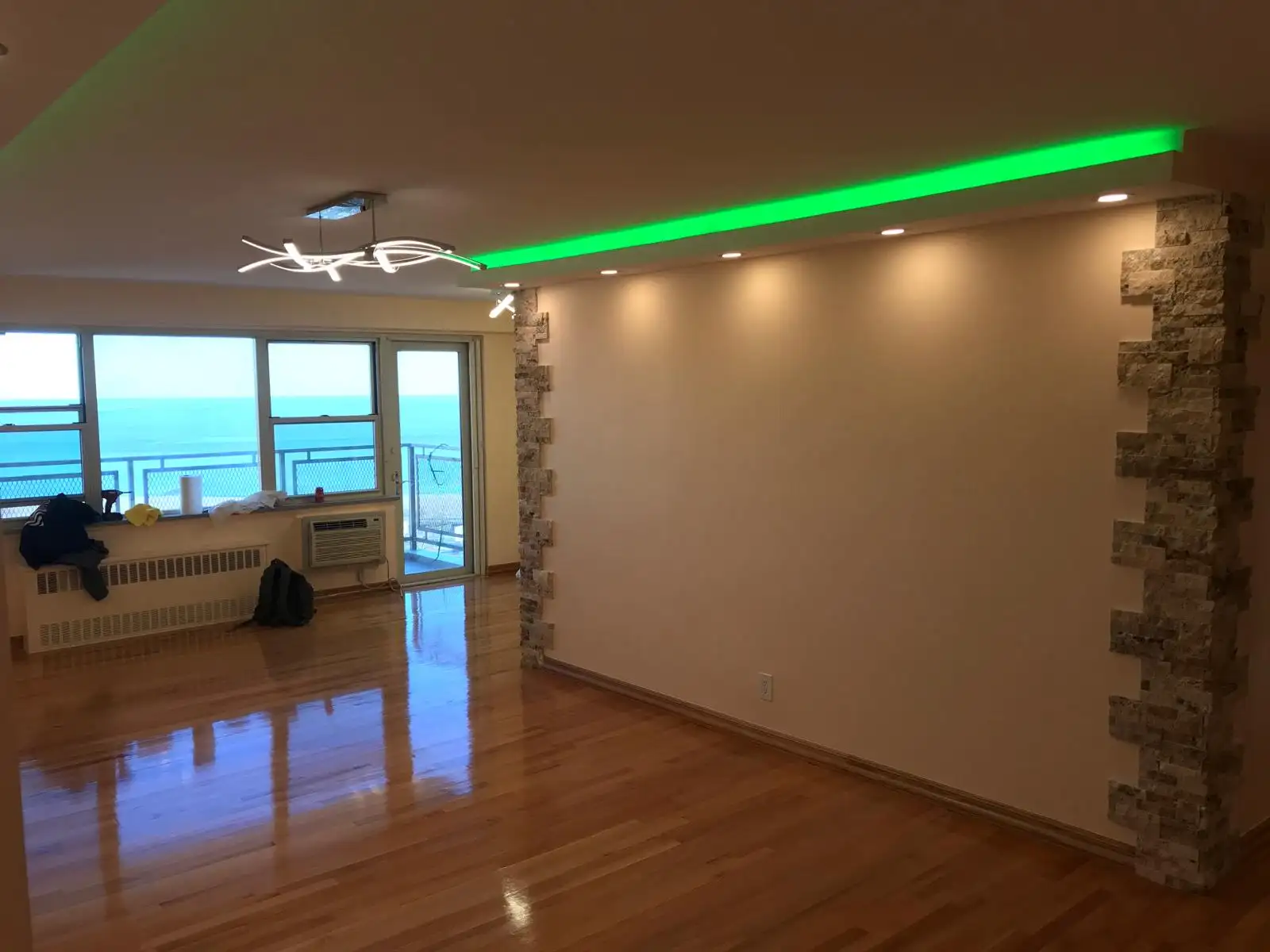 Open living room with new hardwood floors — Brighton Beach, Brooklyn