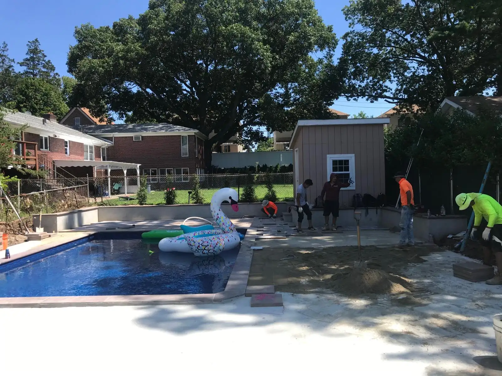Pool area before pavers — Arrochar, Staten Island