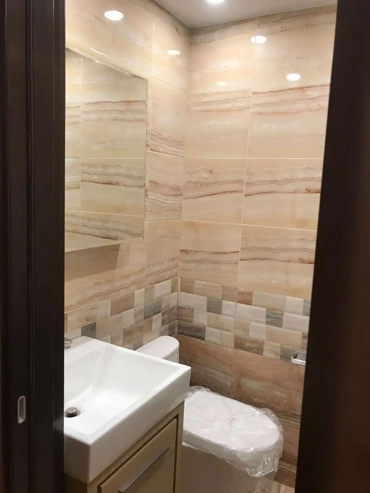 Renovated bathroom with floating vanity — Brighton Beach, Brooklyn