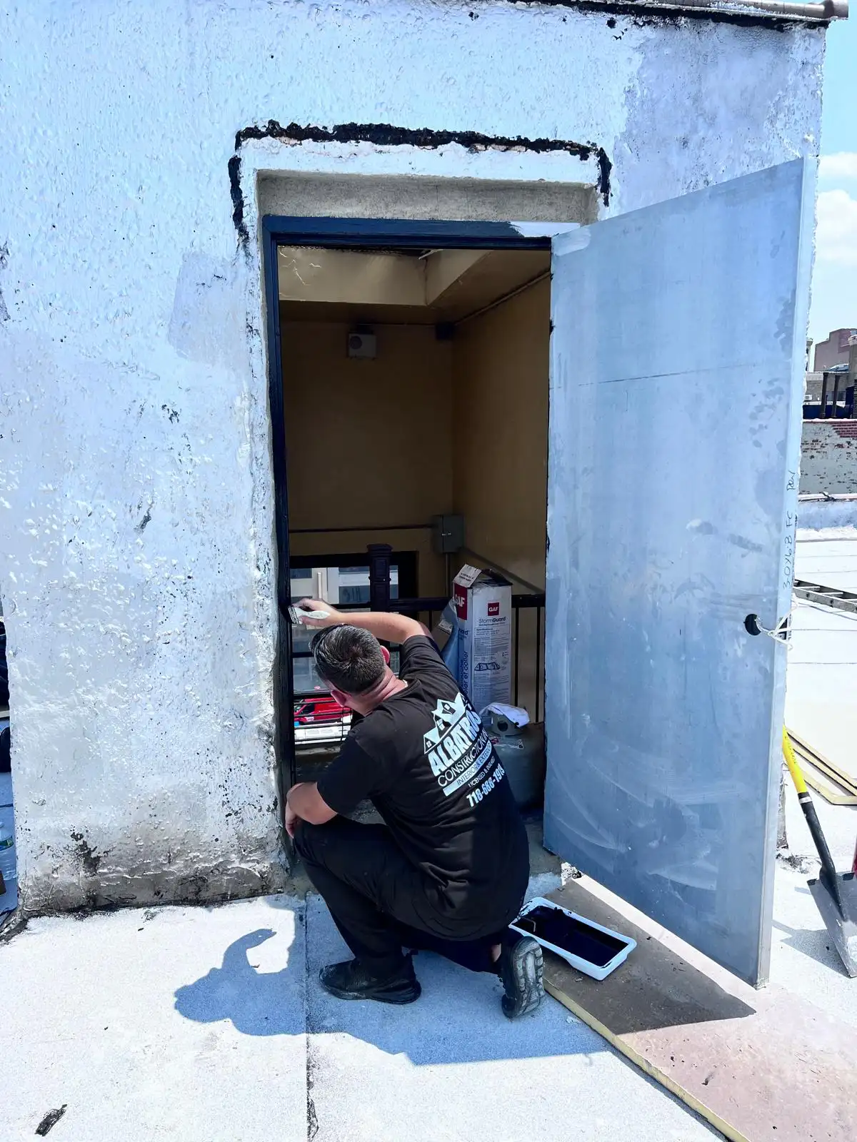 Replacing bulkhead door — Washington Heights, Manhattan