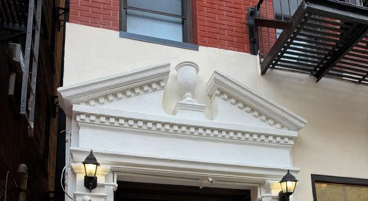 Restored entrance pediment — Upper West Side, Manhattan