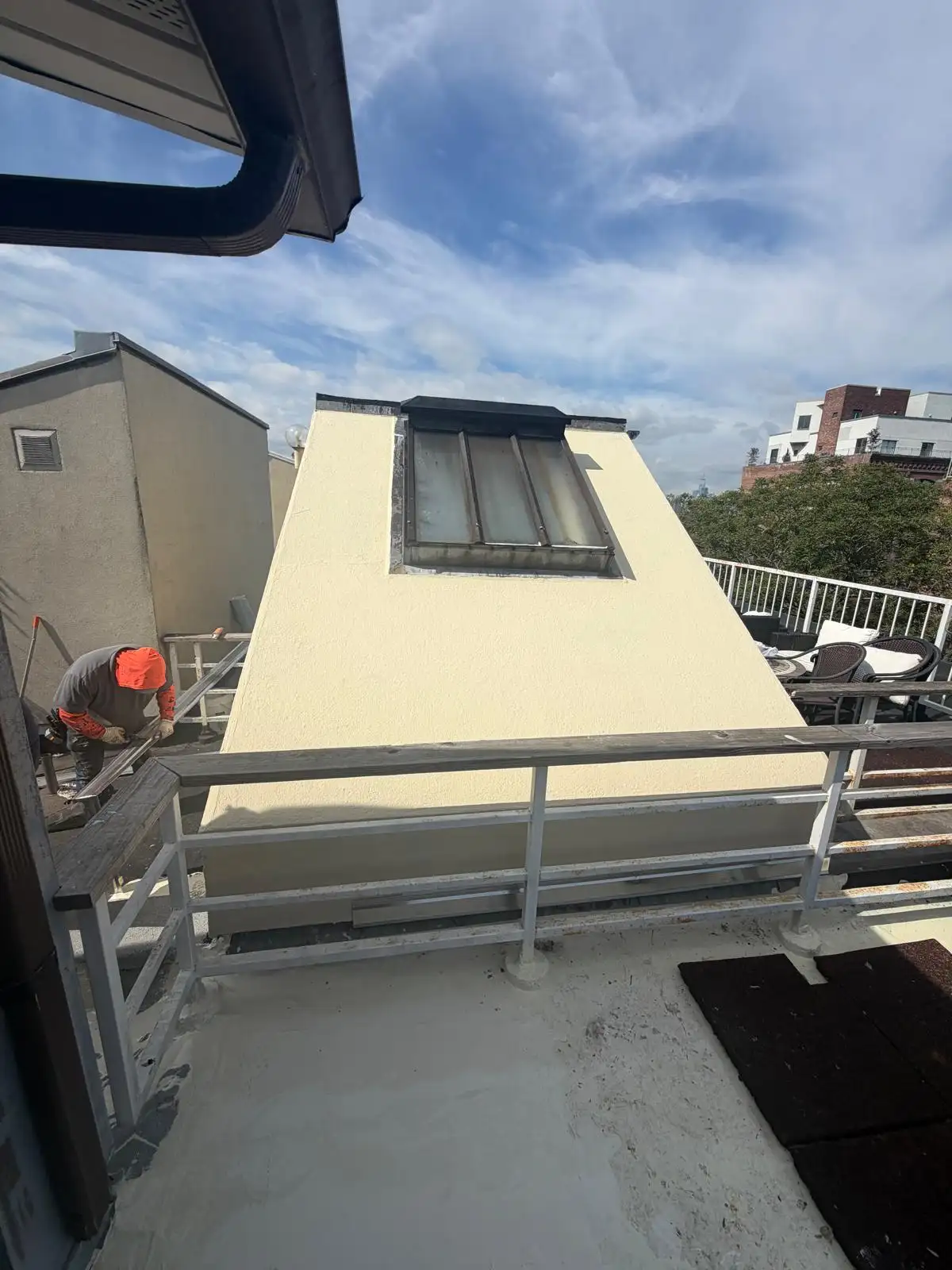 Roof bulkhead before new skylight — South Slope, Brooklyn