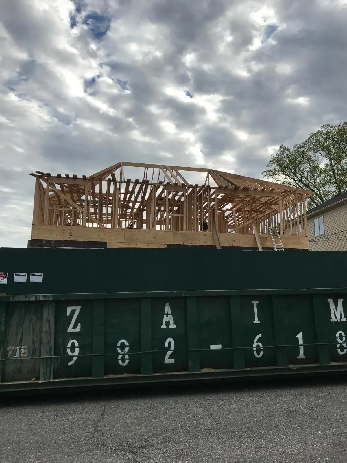 Roof trusses on addition — Great Kills, Staten Island