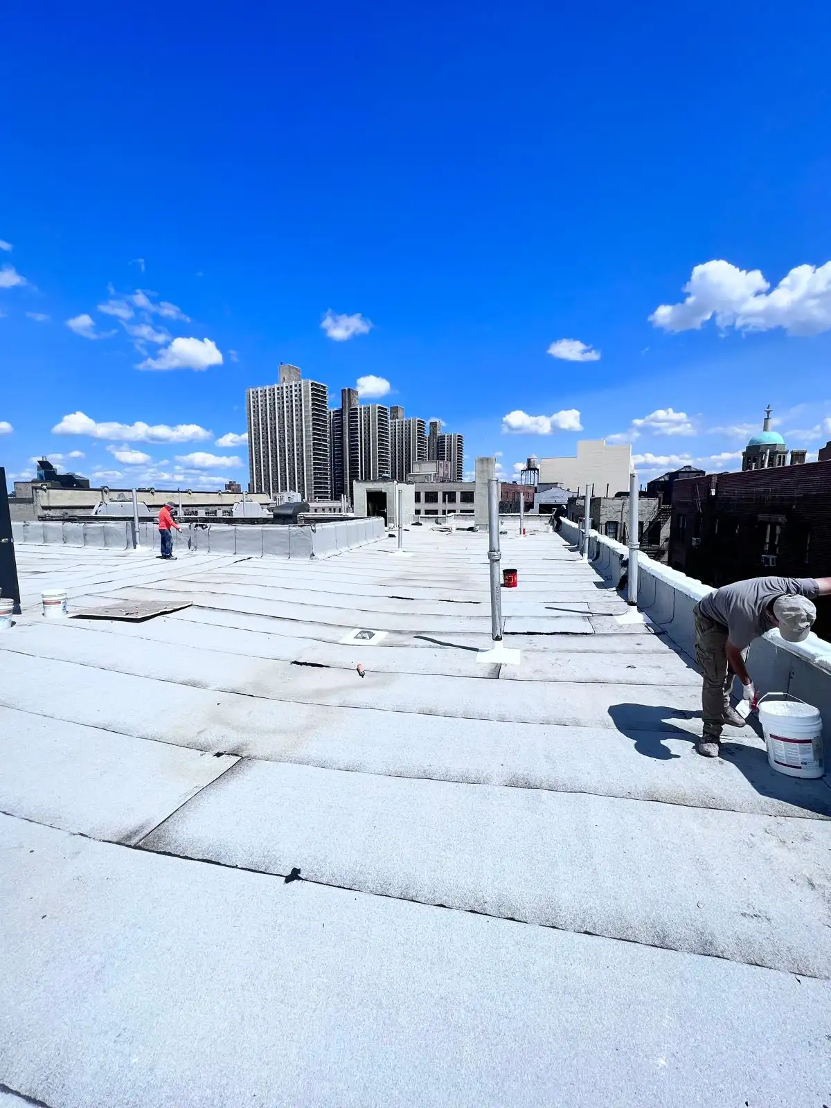 Roofer flashing parapet — Washington Heights, Manhattan