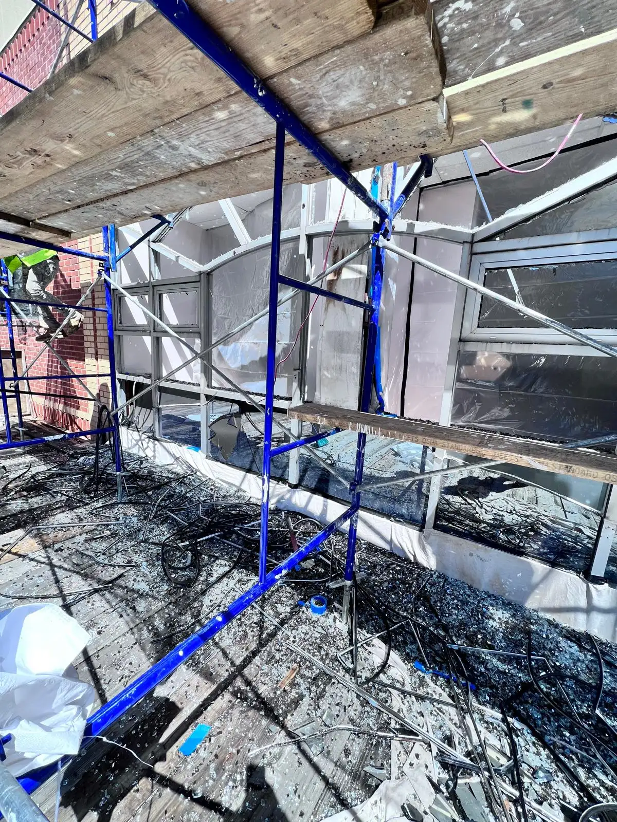 Scaffolding and window removal — Crown Heights, Brooklyn