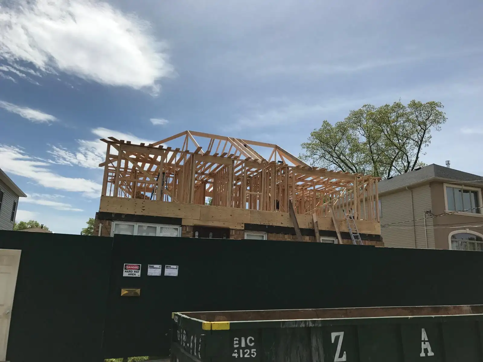 Second floor framing from street — Great Kills, Staten Island