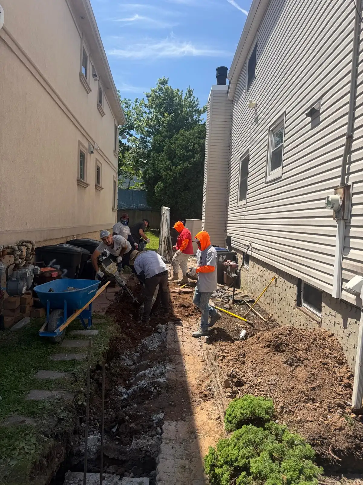 Side yard excavation along house — Emerson Hill, Staten Island