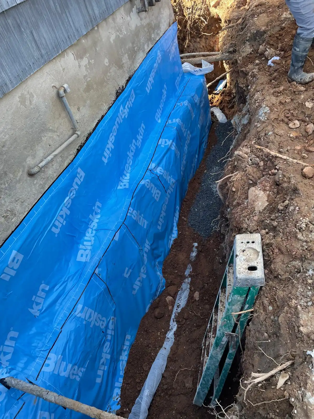 Waterproofing membrane on foundation — Stapleton, Staten Island